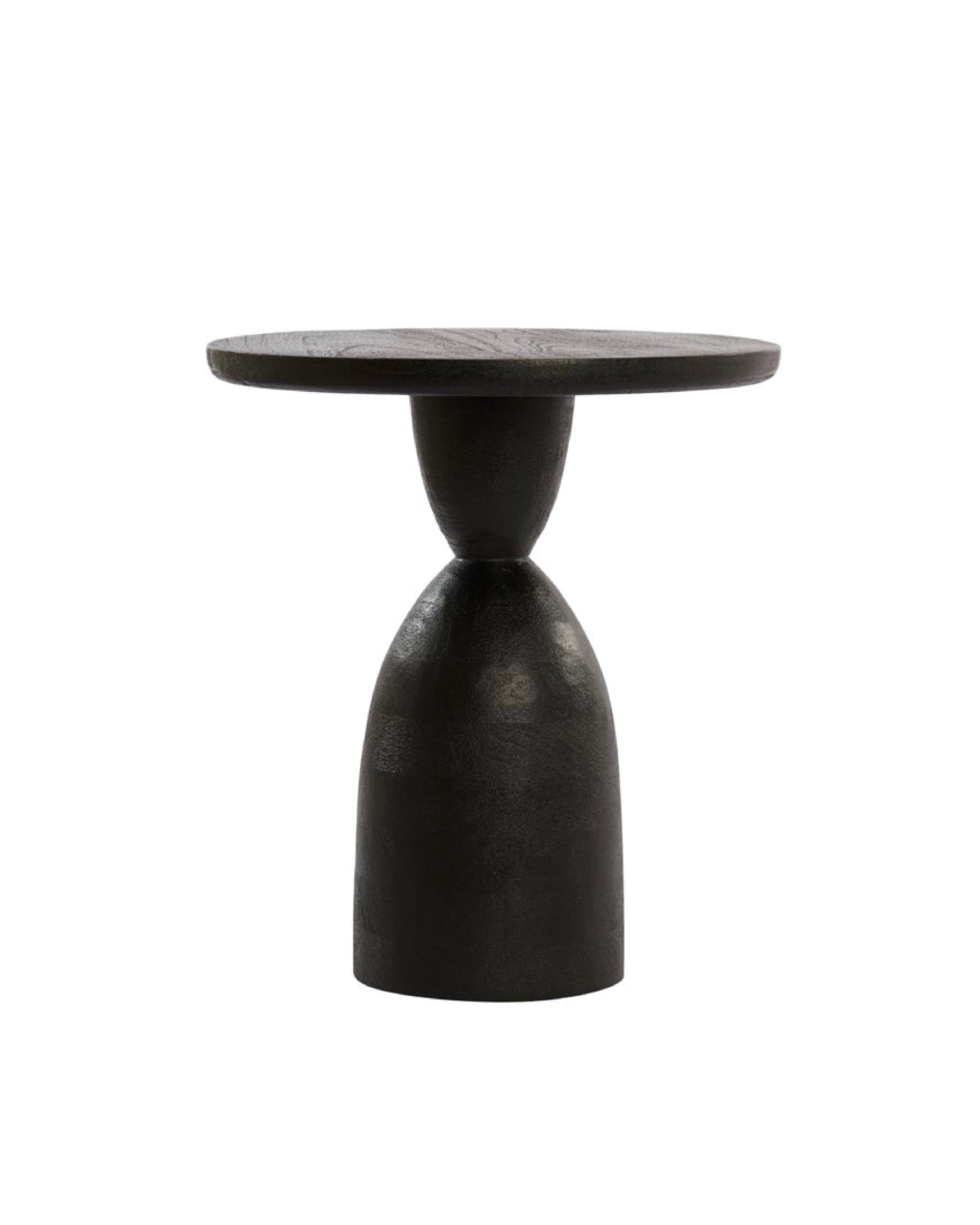 Mesa auxiliar de madera negra 40Øx50h cm