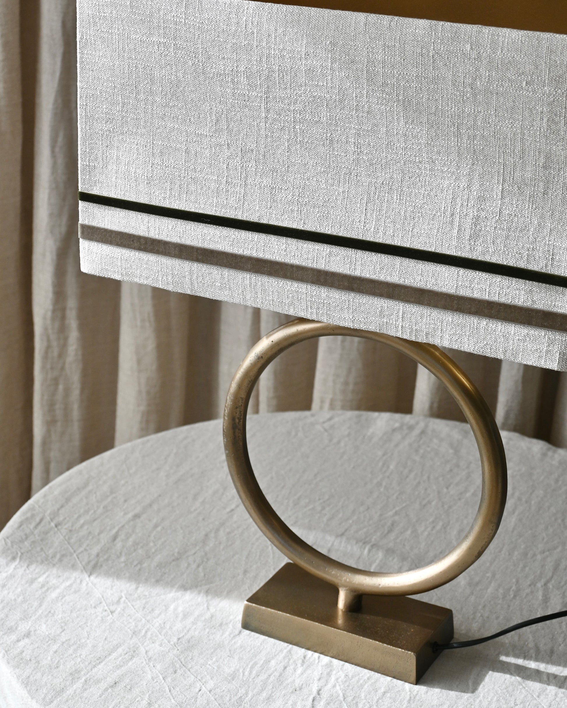 Base lampara aro bronce 30x12,5x35h cm