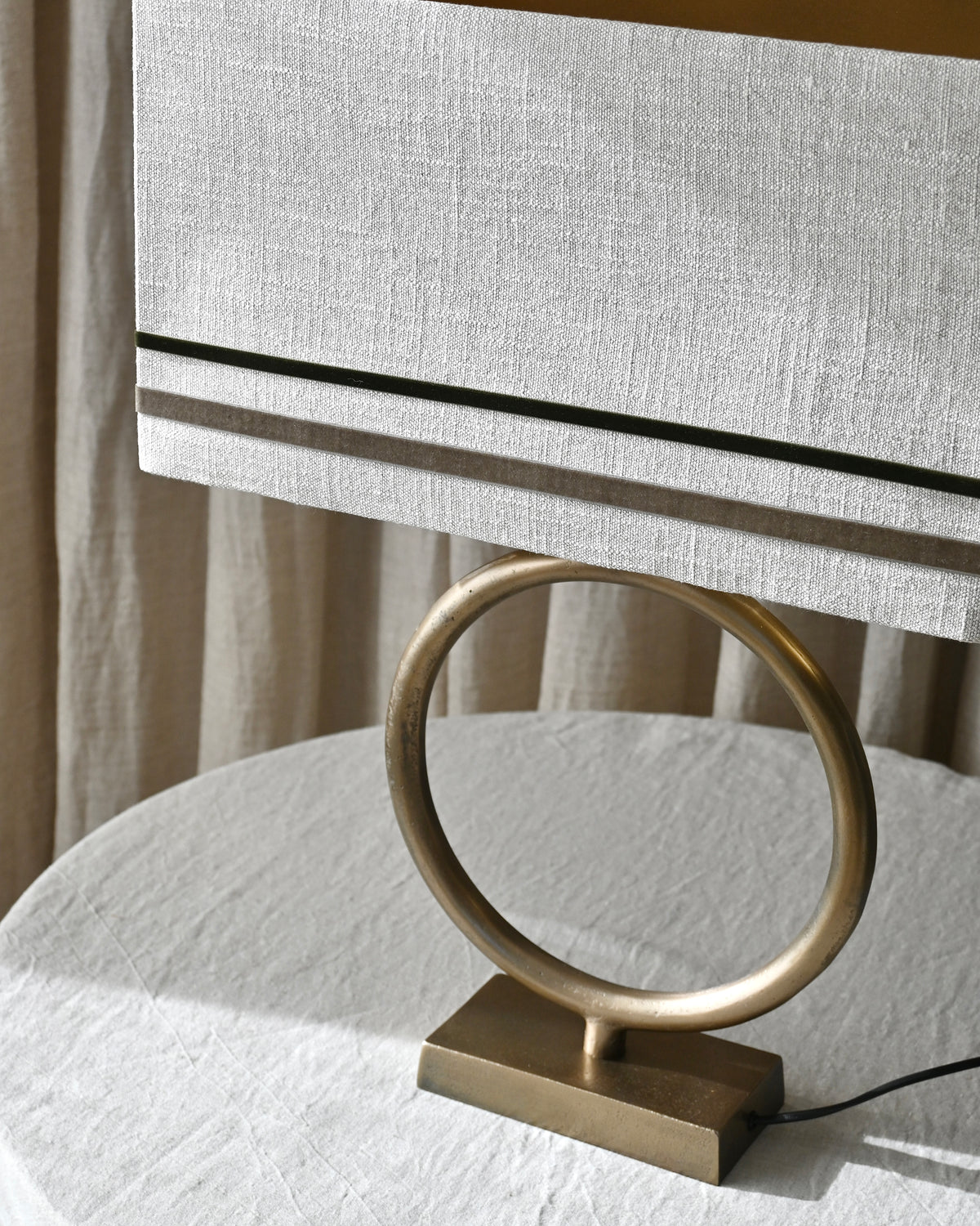 Base lampara aro bronce 30x12,5x35h cm