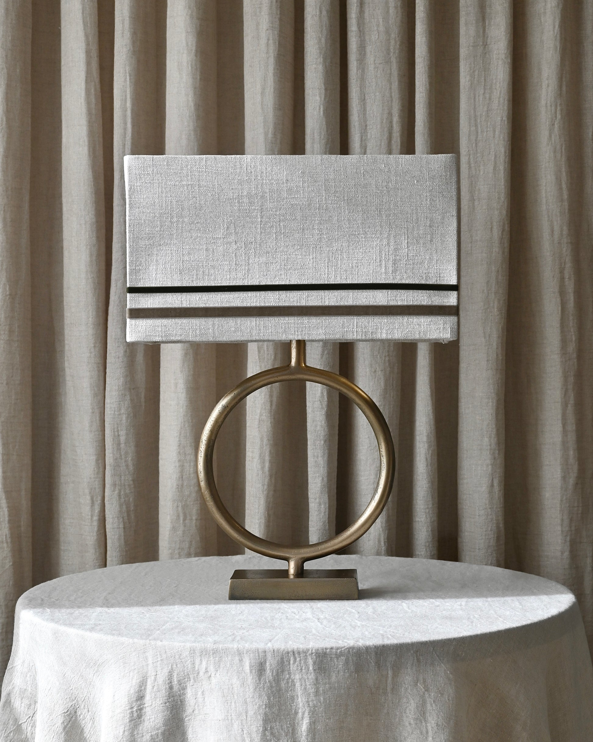 Base lampara aro bronce 30x12,5x35h cm