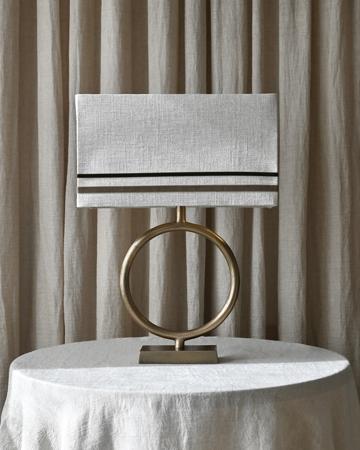 Base lampara aro bronce 30x12,5x35h cm