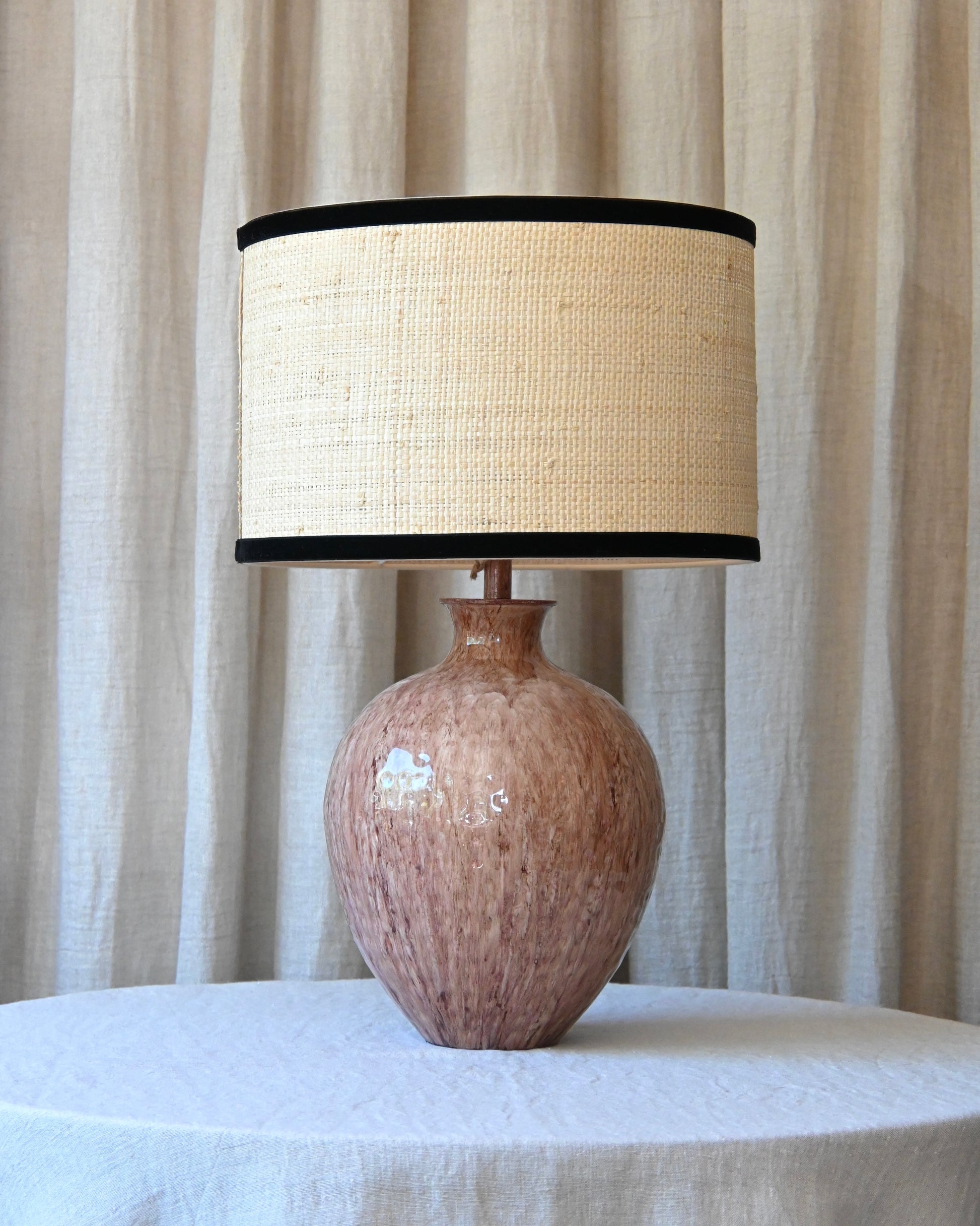 Base lampara metal rosa