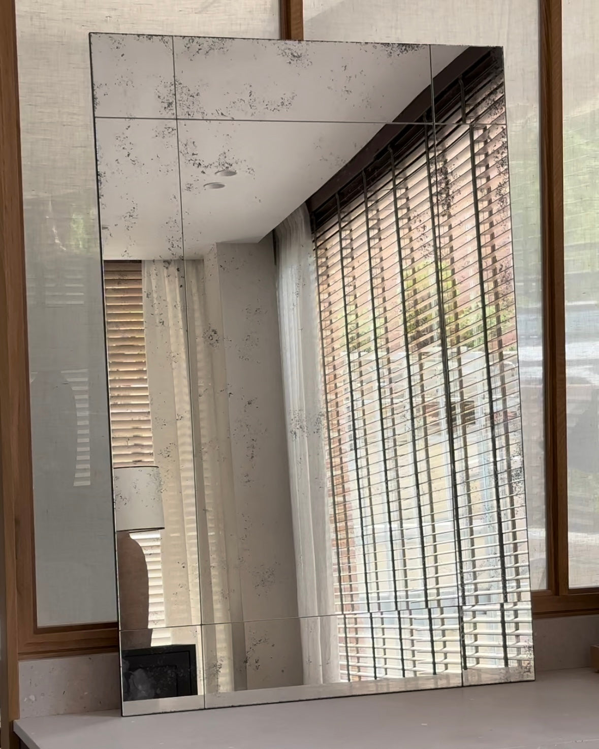 Espejo envejecido con marco de 15 cm