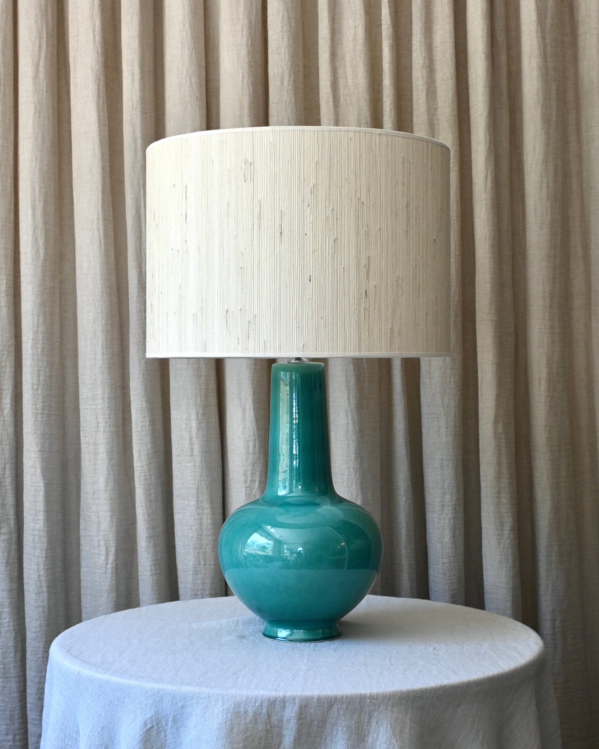 Pantalla de rafia 50Ø x 34h cm