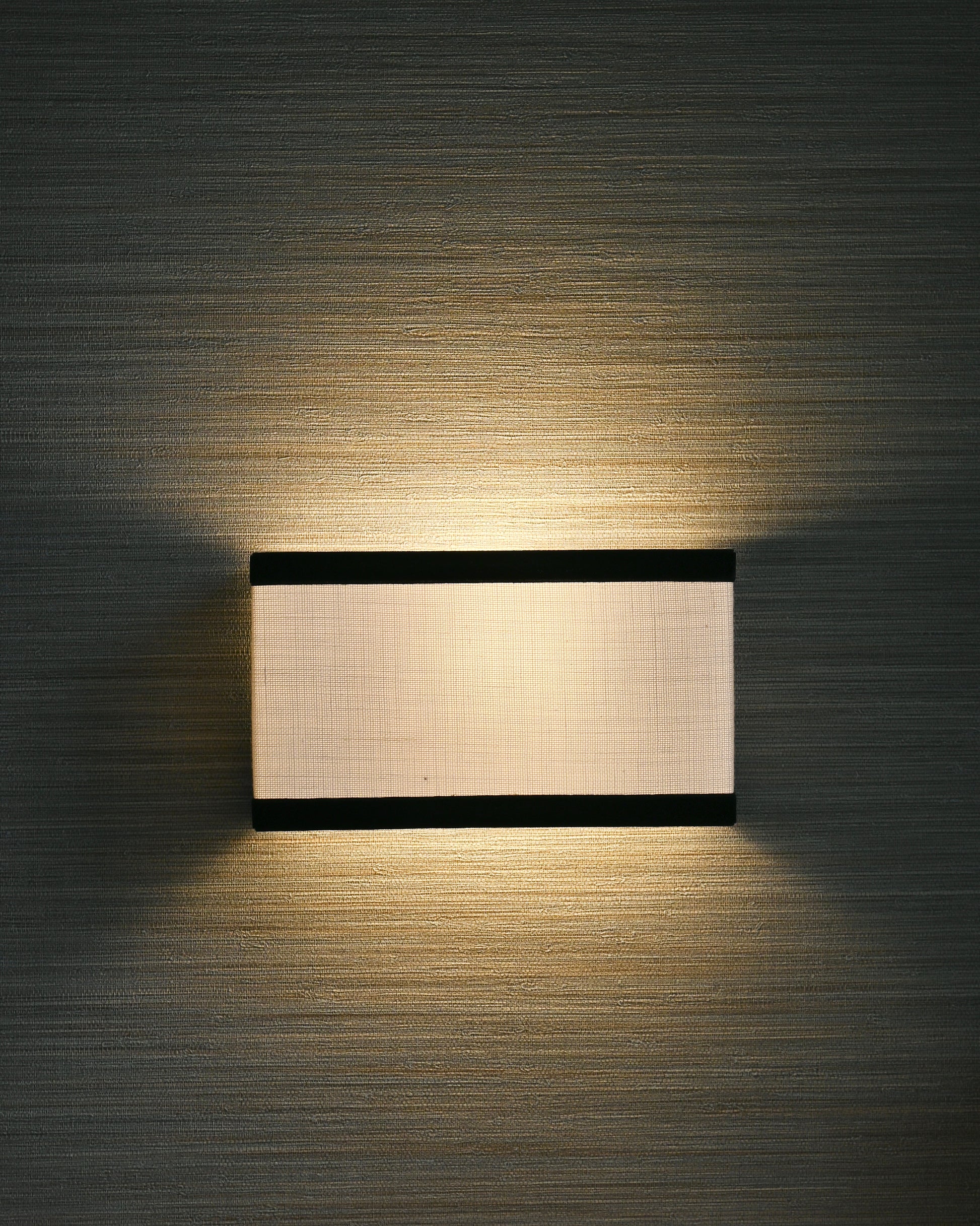 Aplique rectangular lino y terciopelo