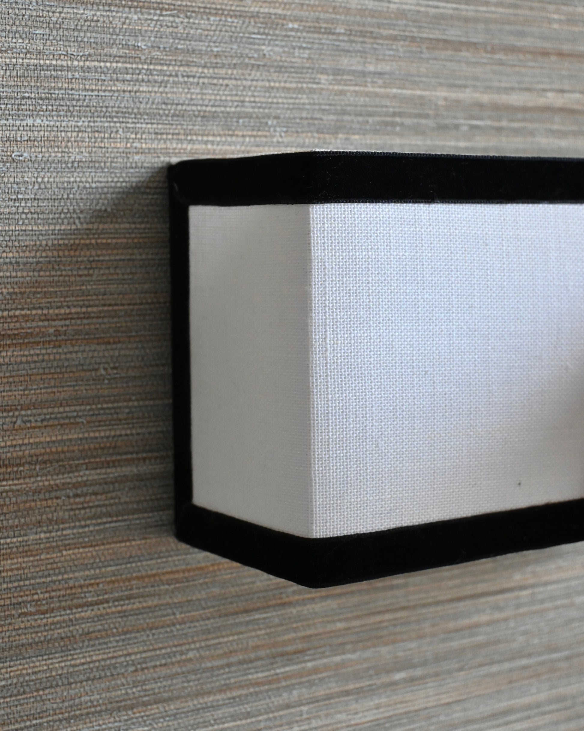 Aplique rectangular lino y terciopelo