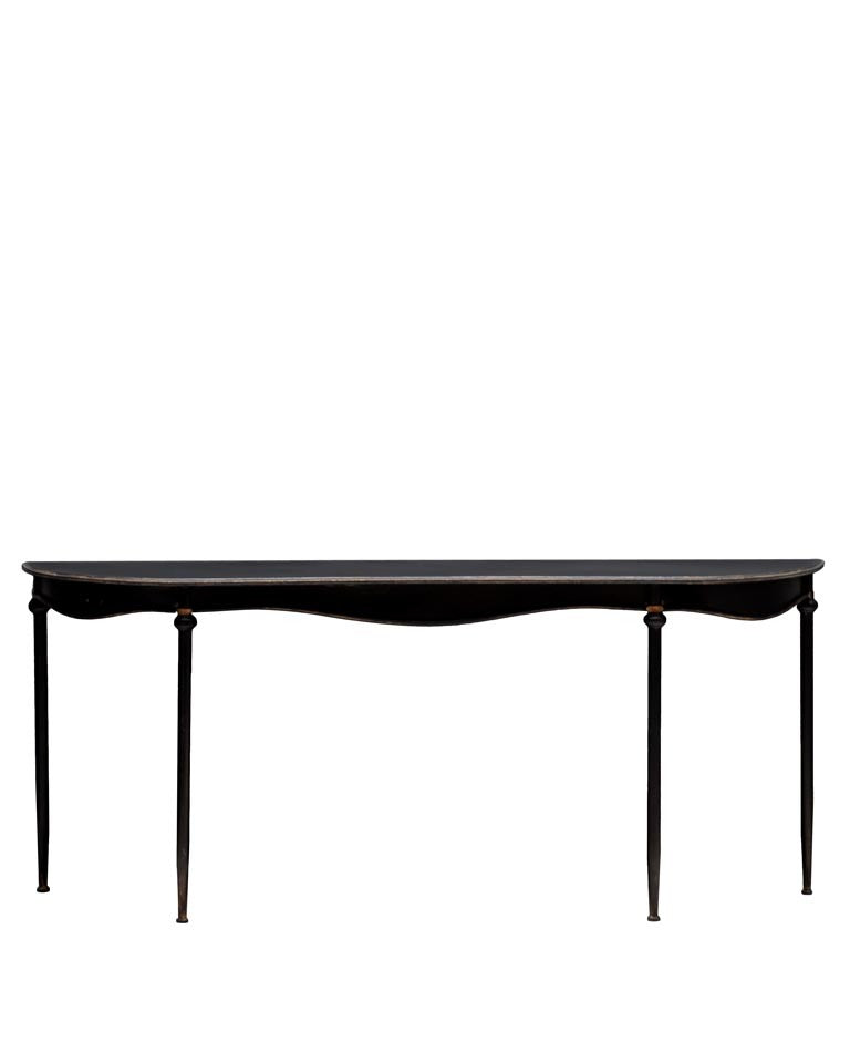 Consola en chapa negra con acabado envejecido