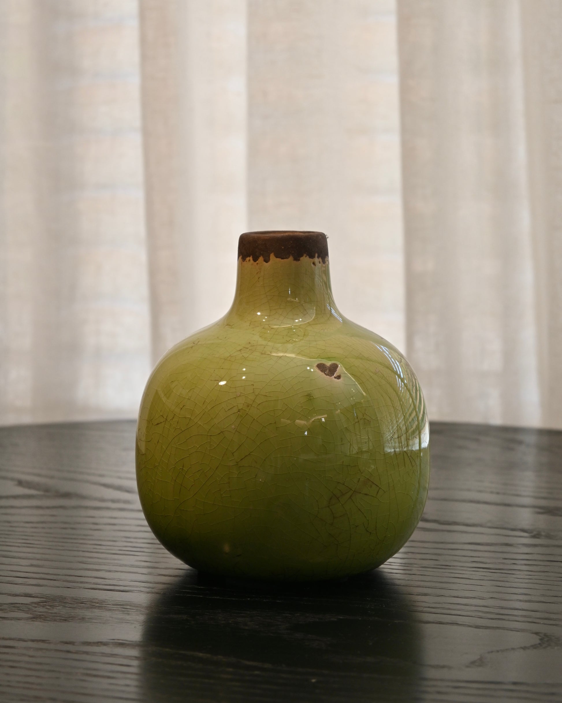 Jarrón Granada ceramica verde L