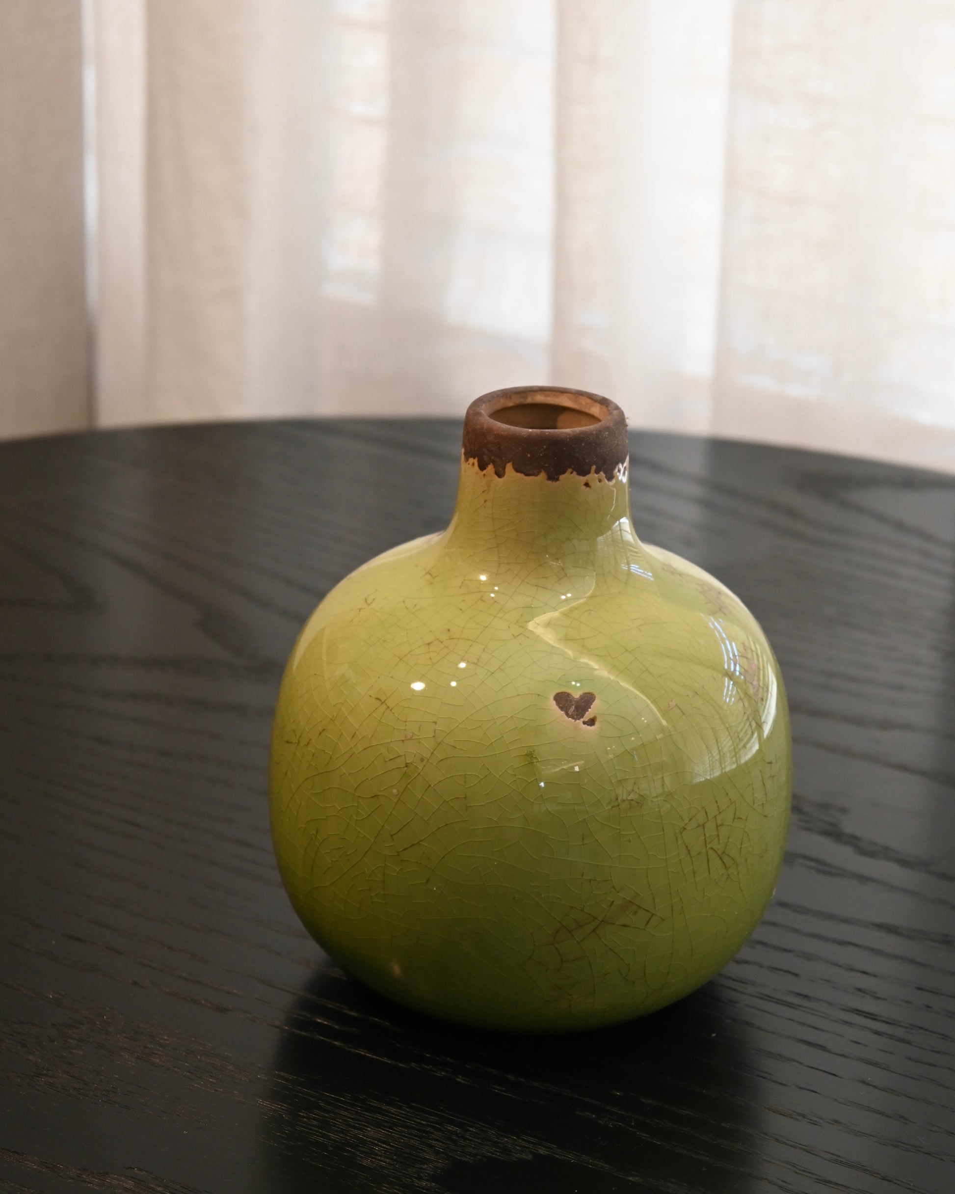 Jarrón Granada ceramica verde L