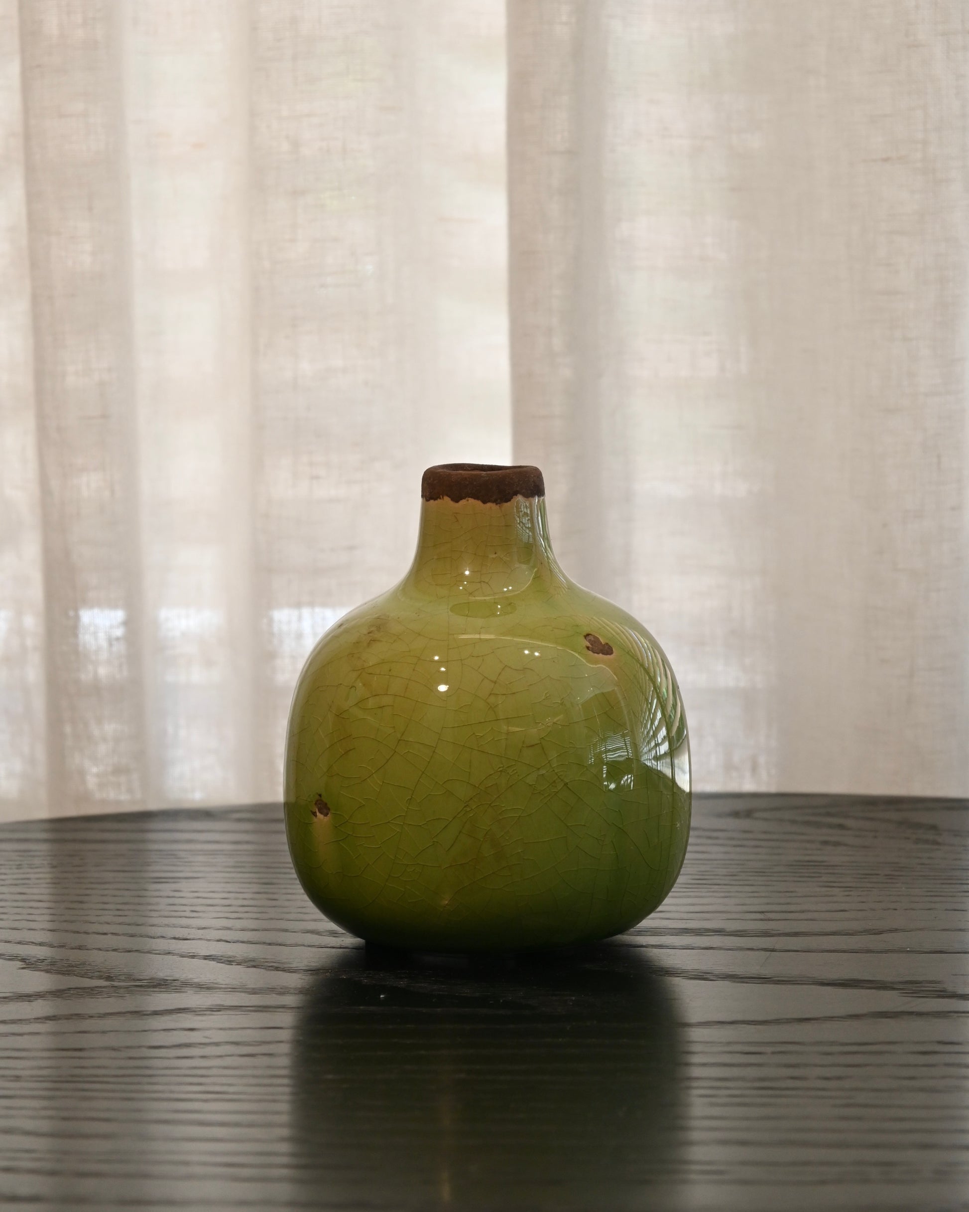 Jarrón Granada ceramica verde M