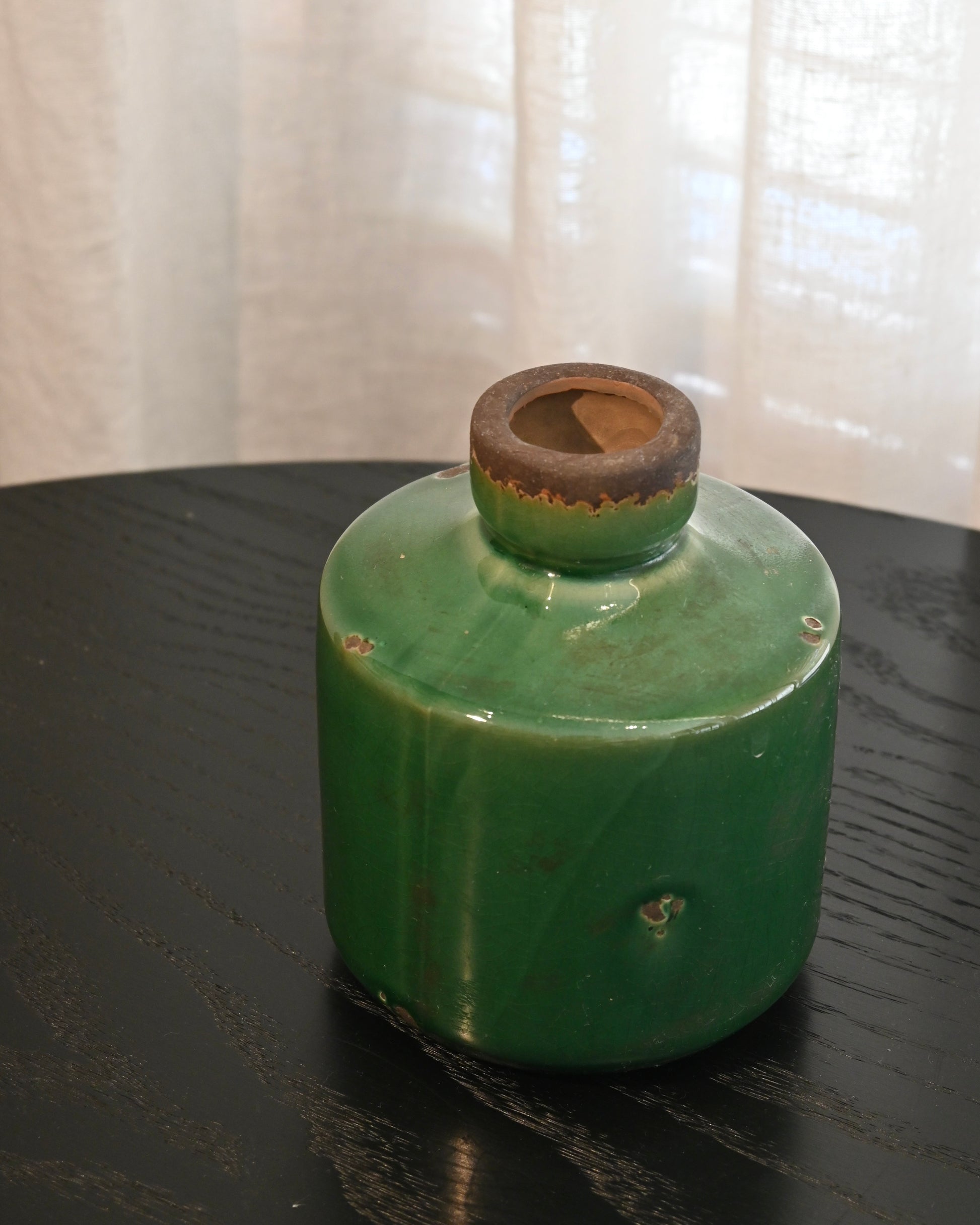 Jarrón Cordoba ceramica verde oliva M