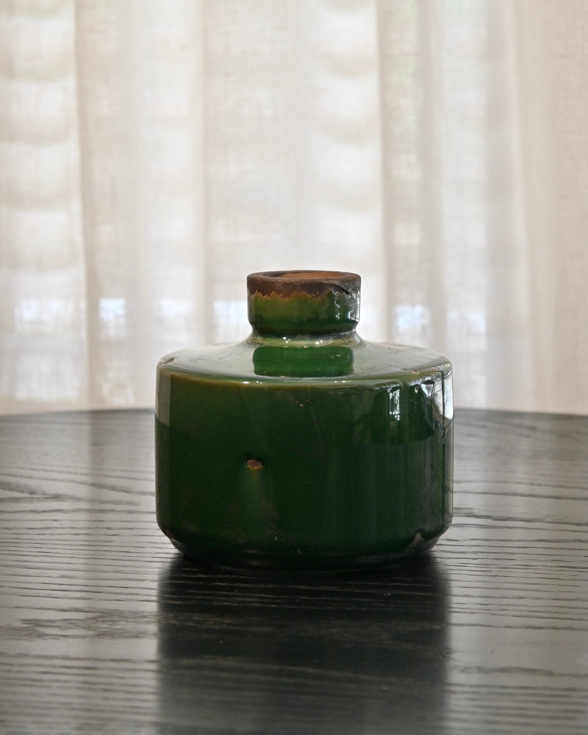 Jarrón Cordoba ceramica verde oliva L