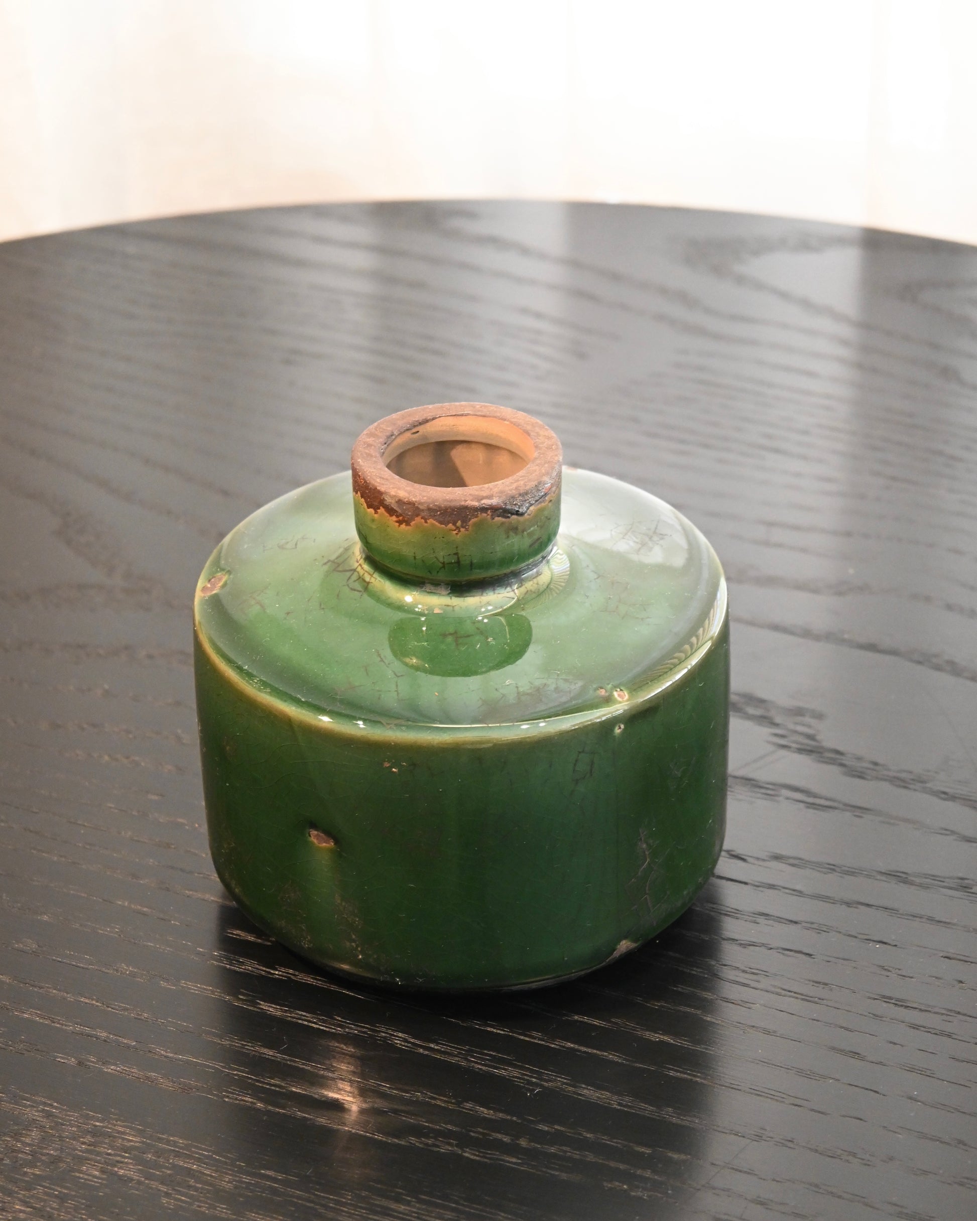 Jarrón Cordoba ceramica verde oliva L