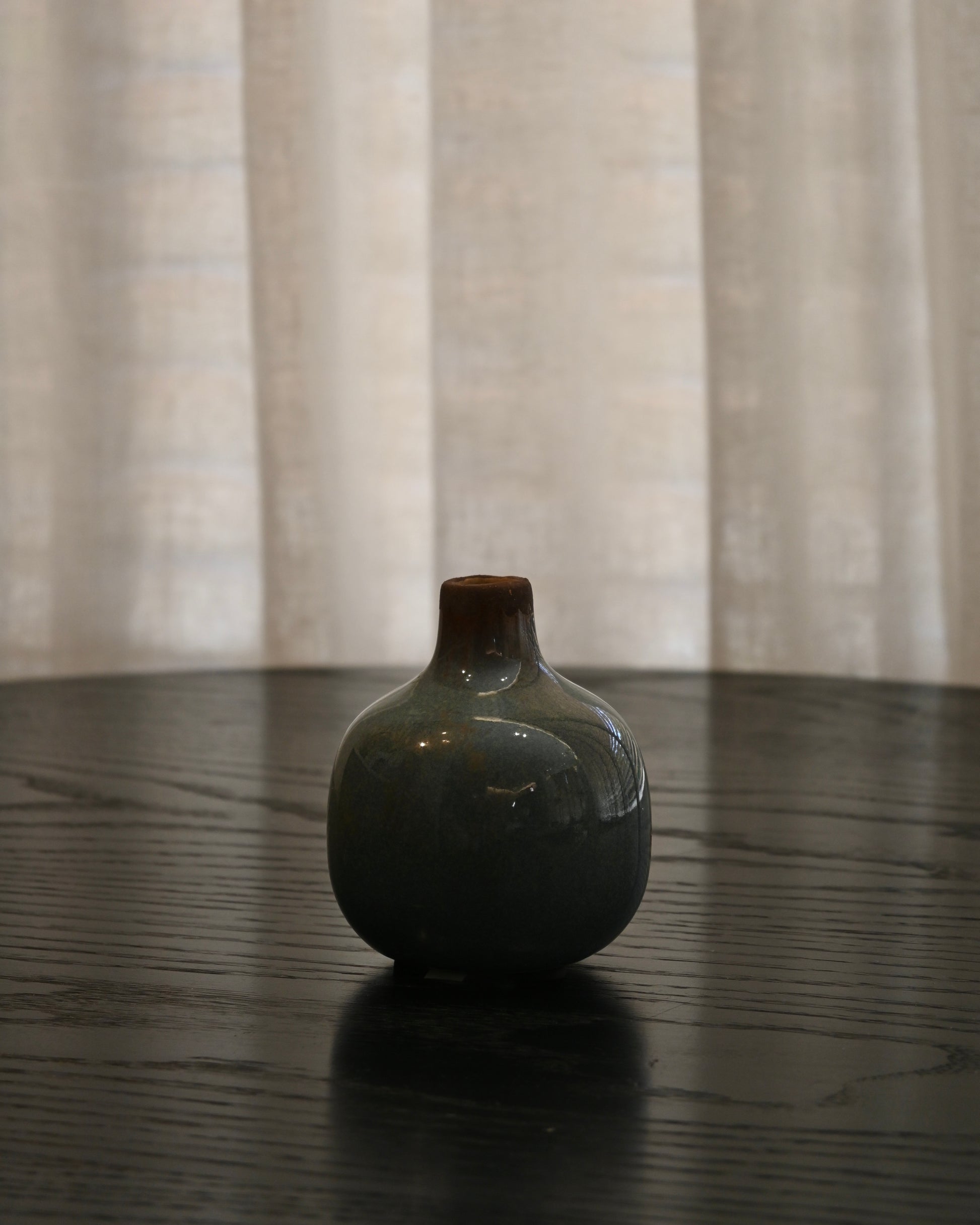 Jarrón Granada ceramica azul S