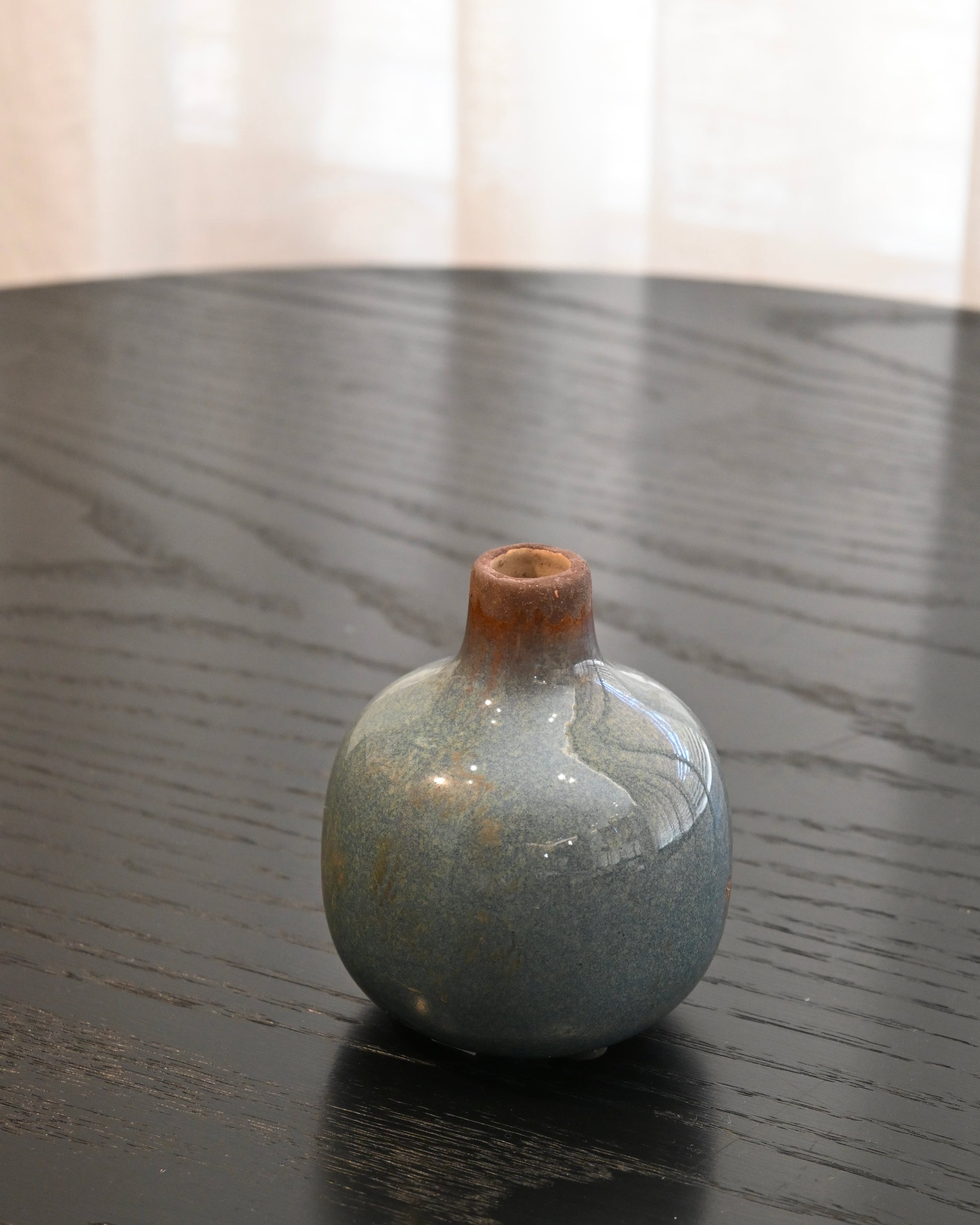 Jarrón Granada ceramica azul S