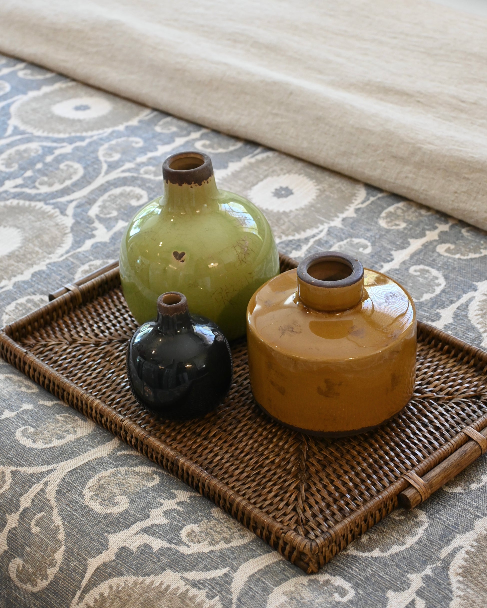 Jarrón Granada ceramica verde L