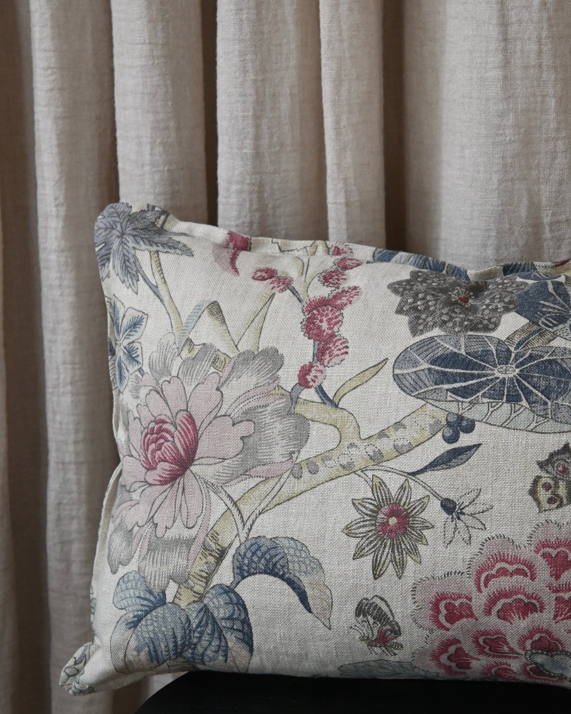 Almohadón lino flores
